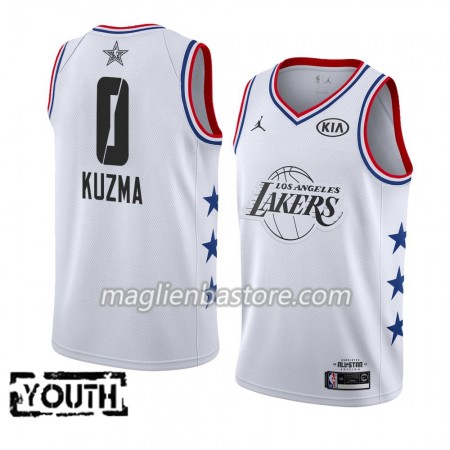 Maglia Los Angeles Lakers Kyle Kuzma 0 2019 All-Star Jordan Brand Bianco Swingman - Bambino
